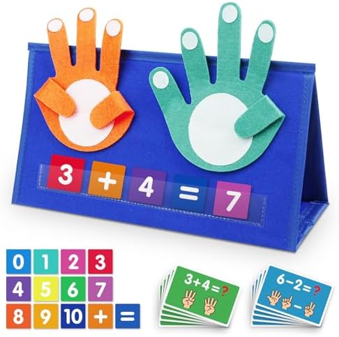 Auchq Preschool Learning Toys for Toddlers 3 4 5 Years Old, Montessori Educational Math Manipulates Number Counting Blocks for Kids, Finger Counting Math Desktop Toy for Boys Girls Birthday Gifts. by Auchq