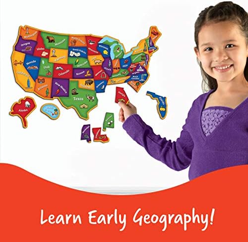 Learning Resources Magnetic U.S. Map Puzzle - Educational Map of the United States of America, Geography Matching Games, Kids Homeschool and Classroom Must Haves, Gifts for Boys and Girls - Image 2