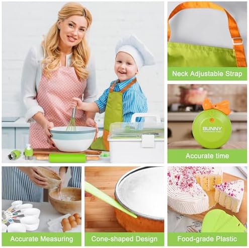 Suhctuptx Kids Real Cooking Set, Montessori Kitchen Toys for Toddlers, Kids Cooking & Baking Set with Storage Case Timer Kid Safe Knives Cutting Board, Toddler Birthday Gifts Toys for Girls Boys - Image 6