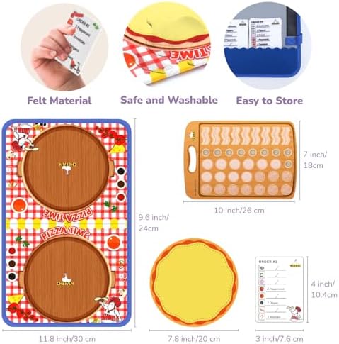 CHEFAN Pizza Counting Felt Board for Toddlers, Number Learning Toys, Make Pizza Time for Vegetables, Preschool Math Games, Manipulatives for Preschool - Image 4
