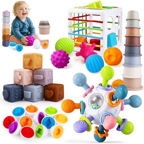 6 in 1 Baby Toys 6 to 12 Months, Montessori Toy for 1 Year Old by teytoy
