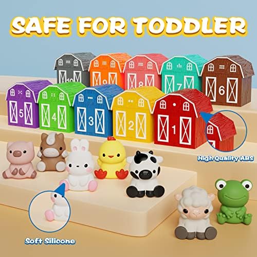 Learning Toys for 1 2 3+ Year Old Toddlers, 20pcs Farm Animals Barn Toys - Image 4