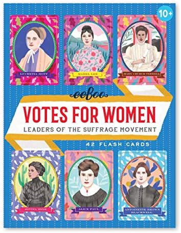 eeBoo: Votes for Women Educational Flashcards, 45 Cards Celebrating 48 Suffrage Leaders, Learn Voting Rights History, Perfect for Ages 10 and up by eeBoo