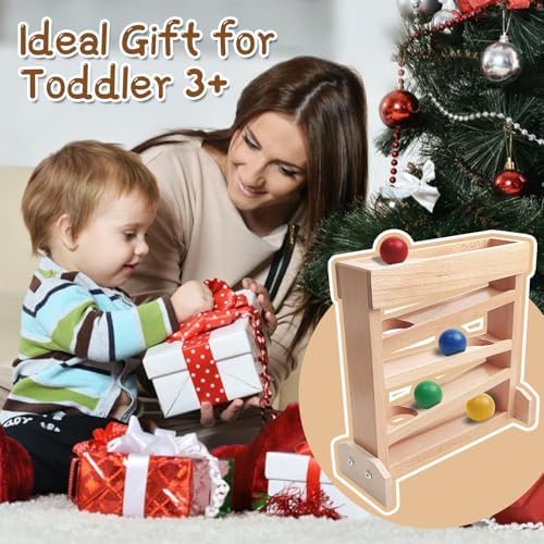 Montessori Ball Drop Toy for 2 3 Year Old, Wooden Ball Drop Toy Wooden Ball Tower for Toddlers, Pound a Ball for Toddlers Early Childhood Education Visual Tracking for Boys Girls Gift - Image 6