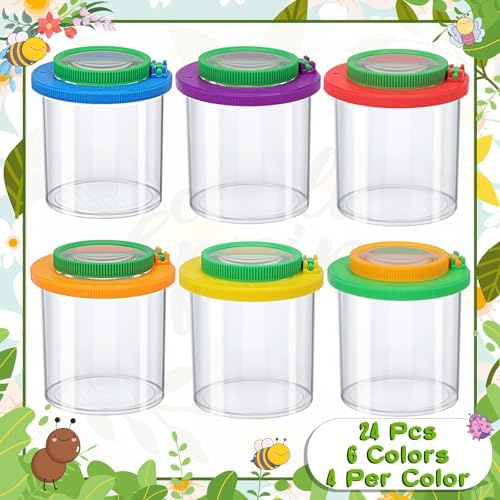 Coopay 24 Pcs Insect Bug Viewer for Kids - Bug Jars, Critter Insect Cage, Bug Container, Bug Catcher, Magnifying Insect Box for Children, Kids Science Nature Exploration Collecting Kit - Image 4