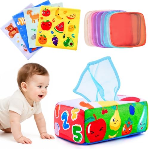 Yeeeasy Baby Tissue Box Toy, Montessori Sensory Toy for Boys&Girls by Yeeeasy