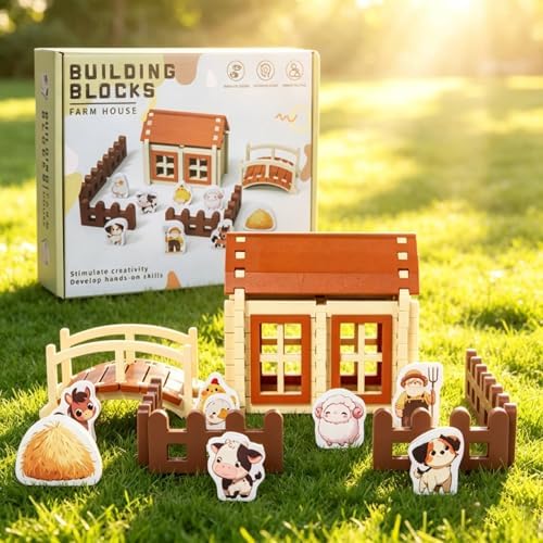 Children Building Blocks Wooden Construction Toy for Motor Skills Open Ended Play Experience Suitable for Preschool Home Classroom - Image 5