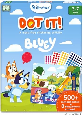 Skillmatics Dot It Bluey – Sticker Art, Travel Toy, Craft Kit for Kids by Skillmatics