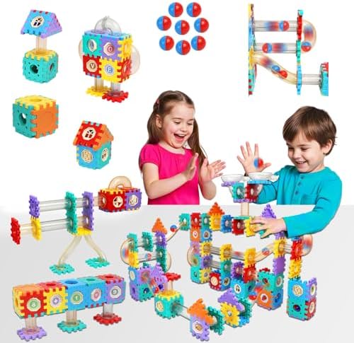 AOSITE 234 PCS STEM Marble Run Building Learning Toy Kid Gift Construction Race Track Marbles Run Building Block for 4 5 6 7 8 9 10 11 12Years, Creative Marble Run Games Boy Girl Birthday Xmas Present by Aosite
