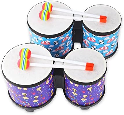Kids Bongo Floor Tom Drum Set: 5-6 Inch Baby Wooden Music Drums Percussion - Image 6