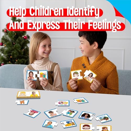 Feelings & Emotions Puzzle Cards, 50PCS Puzzles with Different Moods-Learn to Identify Various Feelings, Learning Toy for Kids with Autism, ADHD -Educational Tools for Therapy, Classroom, Home Use - Image 5
