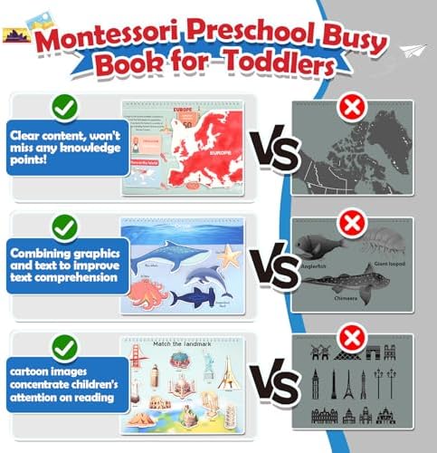 Toys for 3-8, Geography Busy Book Sensory Toys for Boys 3-6 Educational Toy for Kids Boy 4-9 Preschool Learning Activities Homeschool Birthday Gift for Girls and Boys Ages 5-7 - Image 6