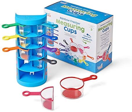 hand2mind Rainbow Fraction Measuring Cups, Set of 9, Ages 3+ by hand2mind