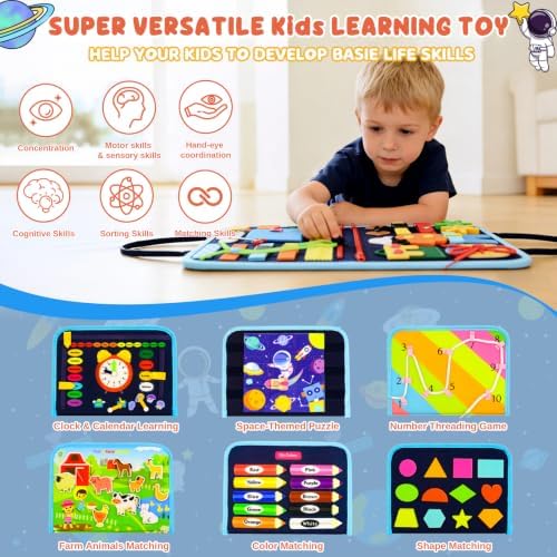 Busy Board Montessori Toys for Children,Felt Sensory Activity Board Sorting Toy Age 3-4 - Image 3