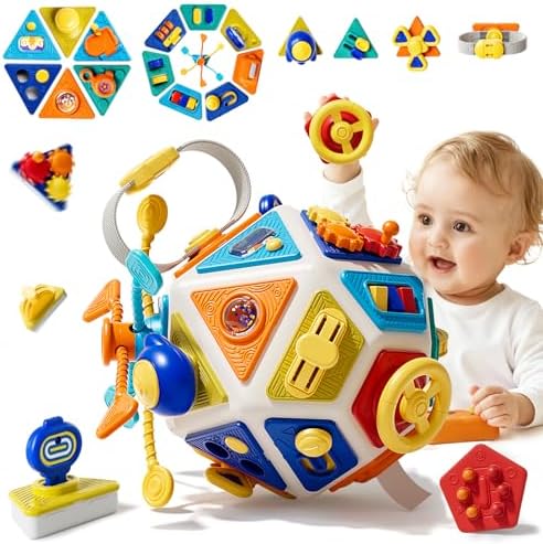 22 in 1 Toddler Busy Board Activity Cube Toys, Montessori Sensory Learn Toy by Oppvoci