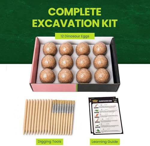 Nature Gear Dino Dig Kit for Kids, Dinosaur Eggs Digging Kit, Educational Egg Excavation Kit with 12 Glow in The Dark Mystery Dinosaurs, Interactive Archaeology Fossil Toy for Kids Age 3-5 and Up - Image 4
