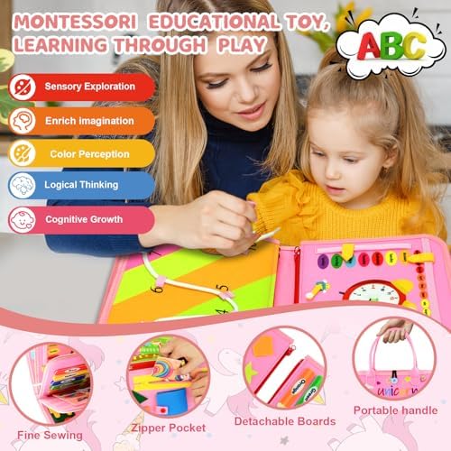 Busy Board Montessori Toys for Children,Felt Sensory Activity Board Sorting Toy for Kids - Image 6