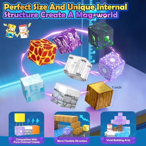 100PCS Large Magnetic Blocks-Build Mine Magnet World Ice Mine Sword Toddlers Toys for Kids Magnet Transparent Building Blocks Sensory Learning Toys for Boys and Girls Ages 3 4 5 6 7 8-12 Birthday Gift - Image 5
