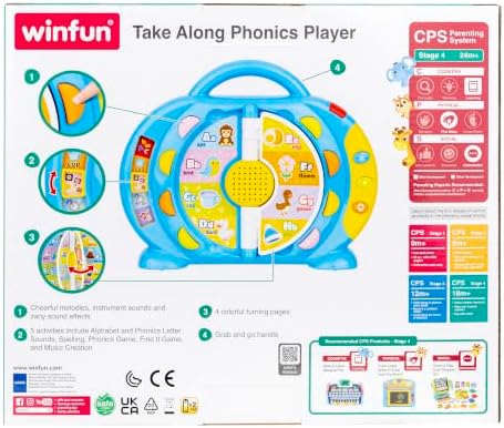 winfun Take Along Phonics Player – Portable Learning Toy with 5 Activity Modes, Alphabet Sounds, Spelling, Music Creation & Games – Educational Toy for Toddlers 2+ with Built-in Handle & Batteries - Image 7