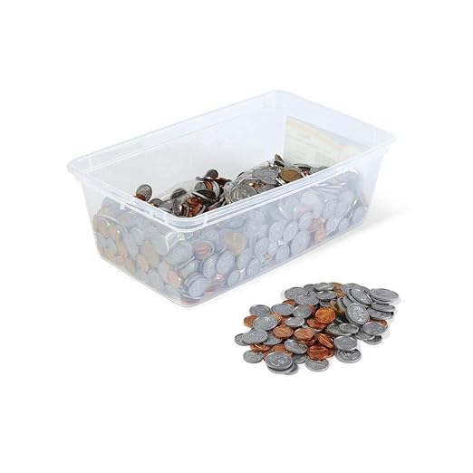 hand2mind Fake Money Coin Classroom Set, Detailed Fake Coins, Prop Money, Toy Money, Play Money for Kids, Realistic Money, Pretend Money for Kids Learning, Play Money Set, Plastic Coins (Set of 768) by hand2mind