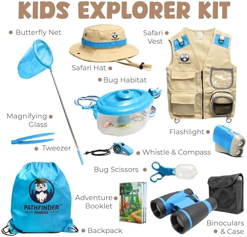 Kids Explorer Kit with Safari Vest & Hat for 3-7 Year Old Boys & Girls - Image 6