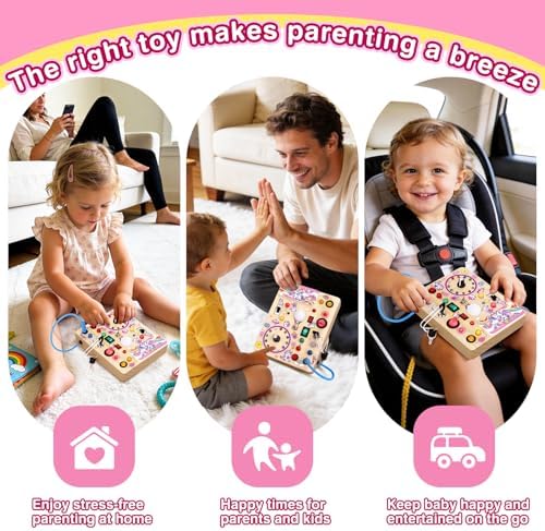 Grarain Busy Board for Toddlers - Montessori Educational Toy for 1-3 Year Old Boys & Girls | Travel-Friendly Sensory Learning Activity | Ideal for Kids with Autism(Unicorn Busy Board) - Image 6