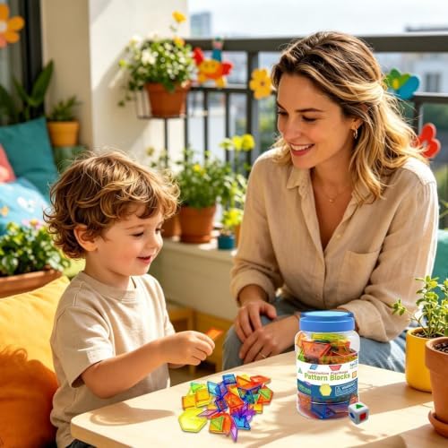 Pattern Blocks for Classroom Transparent Educational Geometric Toy - Image 2