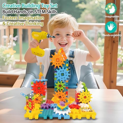 STEM Education Building Toys, 248 PCS Electric Gear Building Blocks Toys Set with Drill, Toddler Screw Toy, Kids Tool Set Construction Toy for Boys Girls Gifts Age 3-8 - Image 2