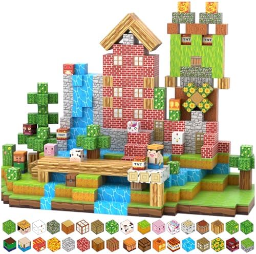 Forest Monster Magnetic Blocks - 200 PCS Pixel World Magnetic Building Blocks STEM Toy for Kids | Educational Construction Gift for Boys & Girls (Ages 3-12) by VCBVCB