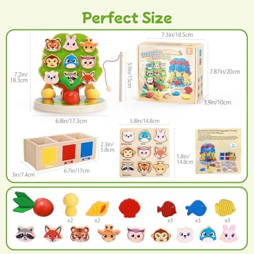1-6 Year Old Girl Gifts, Wooden Tree Toys Toddler Toys for 2-8 Year Old Boys Preschool Learning Activities Autism Toys Sorting Toy for Toddlers 3-5 Girl Birthday Gift Age 2 3 4 5 - Image 6