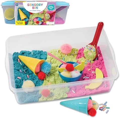 Creativity for Kids Sensory Bin: Ice Cream Shop Playset - Toddler Learning Toys for Kids Ages 3-4+, Pretend Play Ice Cream Set, Kids Gifts for Girls and Boys by CreativityforKids