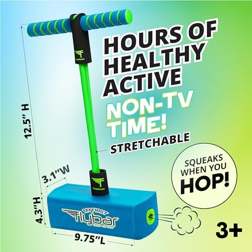 Flybar My First Foam Pogo Jumper for Kids Fun and Safe Pogo Stick, Durable Foam and Bungee Jumper for Ages 3 and up Toddler Toys, Supports up to 250lbs (Blue) - Image 4