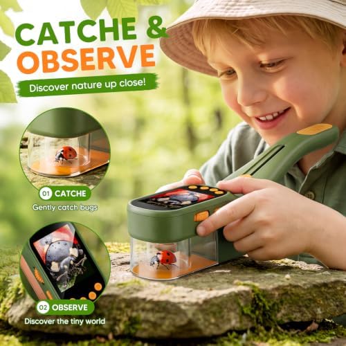 Bug Catcher for Kids with Kids Microscope, 500X Zoom Camera Toy - Image 2
