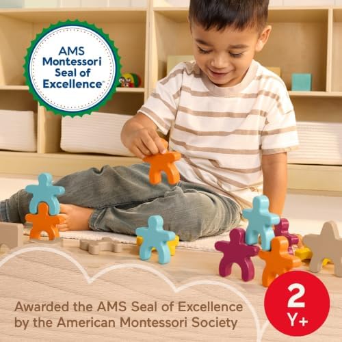Fisher-Price Wood Montessori Stacking Shapes Learning Activity - Image 2