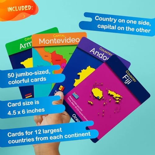 GeoToys GeoCards, World Complete Edition Flash Cards Geography Game, Countries of the World Flashcards, Kids Card Games for Families, Home, School & Travel - Fun Games for Kids Ages 4 and Up - Image 5