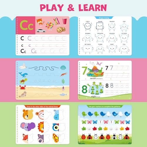 BenBen Kindergarten Preschool Workbook for Kids Age 3-5, Erasable, Reusable - Image 5