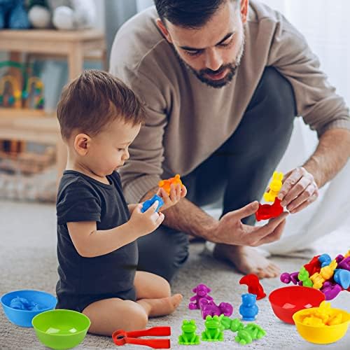 RAEQKS Counting Sorting Toys Matching Stacking Toys with Bowls Preschool Learning Activities for Math Montessori Fine Motor Skills Sensory Animals Toy Sets Gift for Kids Boy Girl Aged 3+ Year - Image 7
