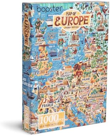 Jigsaw Puzzles for Adults 1000 Piece Map of Europe Puzzle - European Jigsaw 1000 Piece Jigsaw Puzzles for Adults and Kids - Geography Gifts by bopster - Image 2