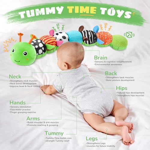 AWOTOY Baby Toys 6-12 Months Music Caterpillar Stuffed Animals Infant Toys - Image 2