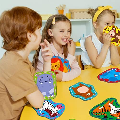 SpriteGru 9 Pieces Kids Lacing Cards, Double Sided Sewing Cards in 9 Wild Animals with 9 Colorful Laces, Imagination Development Lacing Toys Games for Children Educational and Learning Activity - Image 6