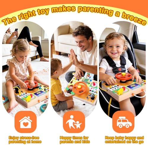 Grarain Busy Board for Toddlers - Montessori Educational Toy for 1-3 Year Old Boys & Girls | Travel-Friendly Sensory Learning Activity | Ideal for Kids with Autism(Busy Board v6) - Image 6