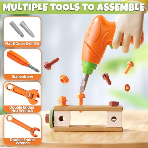 YongnKids 158 Pcs Kids Tool Set with Drill for Boys Girls Age 3-8 - Image 3