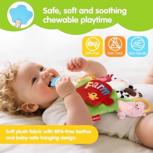 hahaland Baby Sensory Toys 6-12 Months，Montessori Farm Animal Hand Puppets - Image 5