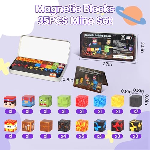 SYSKENI 35PCS Mini Magnetic Blocks Travel Set for Kids Ages 3-5 4-8 - Image 4