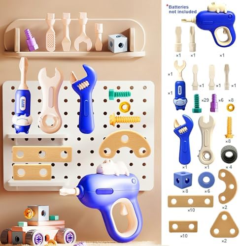 Kids STEM Building Toys For Ages 3-5 4-6 4-8 5-7 6-8 Years Old Boy Birthday Gift,101 Pcs Preschool Educational Construction Toys Tools Set With Drill,Toddler Design Drill Screw Toys (blue101) - Image 7