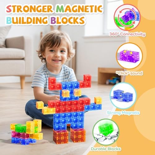SYSKENI 35PCS Mini Farm Magnetic Blocks Travel Set for Kids Ages 3-5 4-8 - Image 3