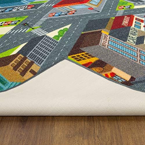 KC Cubs: Educational Rug: City Streets Road Map - 3x5' Playmat - Interactive Toy Car Route, Activity Area Carpet, Bedroom-Classroom, Baby-Toddler-Kids - Image 5