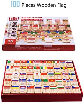 HSOMiD Wooden Educational Toys for Kids World Flag Learning Educational Toy (Domino) - Image 2