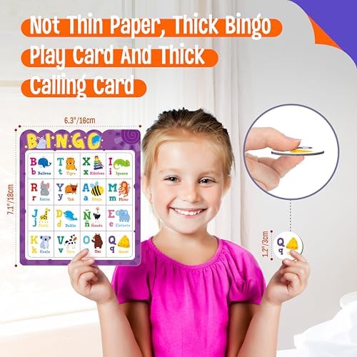 SpriteGru Spanish Bingo Game, 12 Bingo Board Spanish Letters, Numbers & Words Vocabulary Game, Early Educational Toys for Learning - Ages 4 and up, Perfect for Classroom & at Home (Up to 12 Players) - Image 3