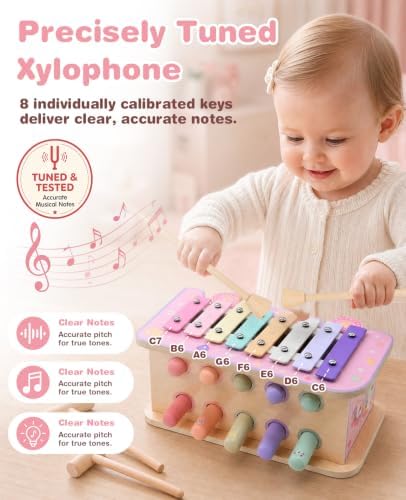 Wooden Montessori Toys for 1 Year Old, 1st Birthday Gift for Girls 1-3 - Image 2